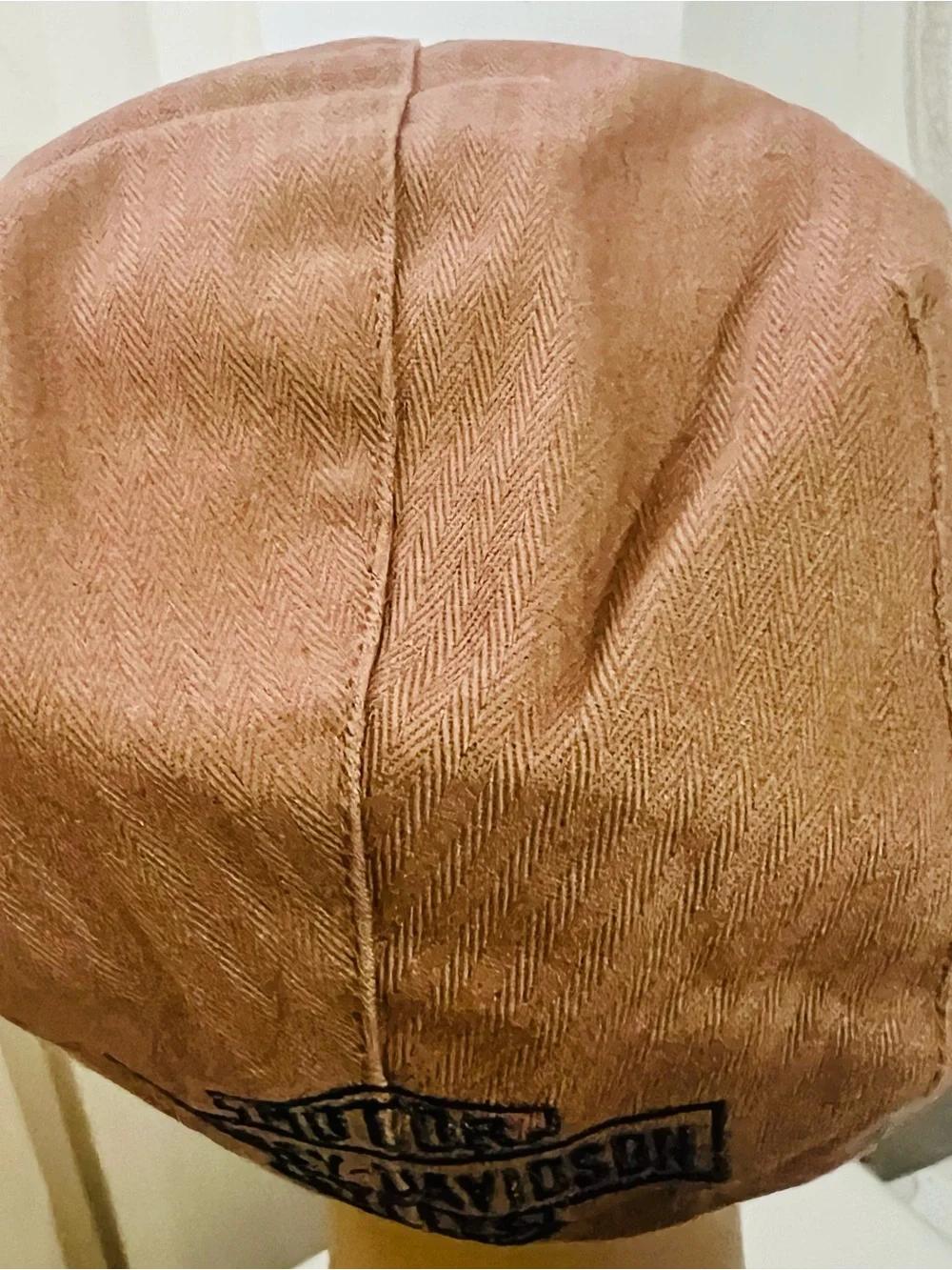 Rare Harley-Davidson VTG Brown  flat Cap with Black Embroidered Logo size L
